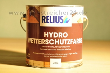 Relius Hydro Wetterschutzfarbe Weiss und getönt 2,5 Ltr.